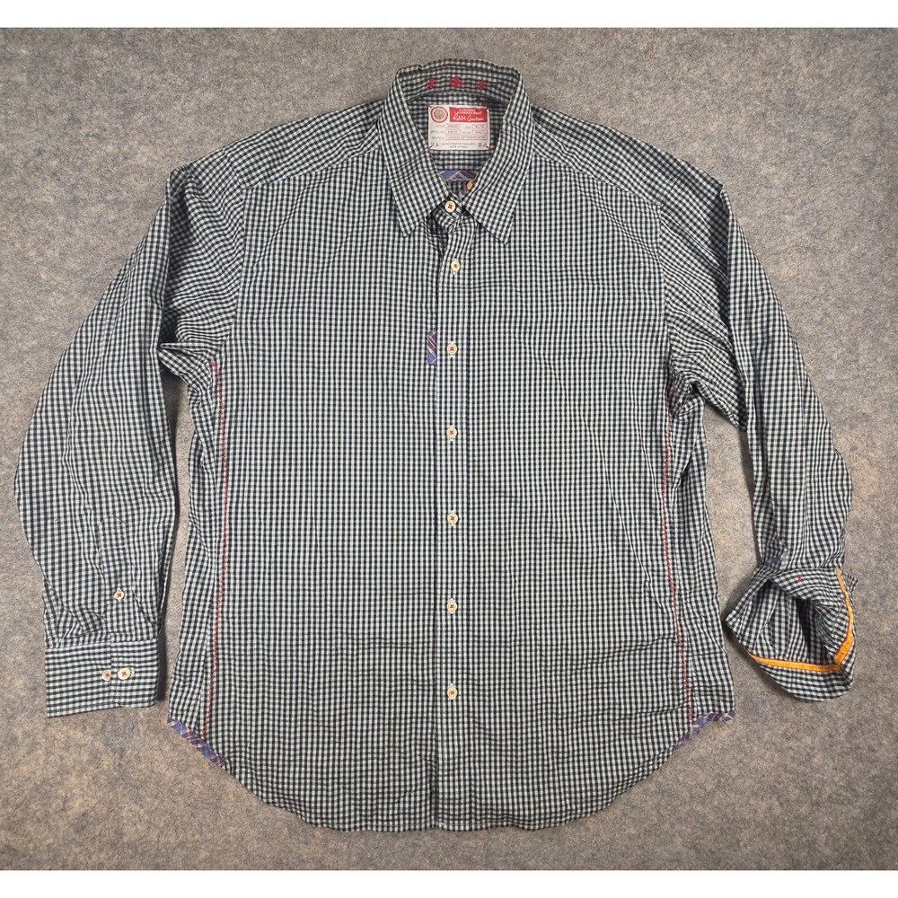 Robert Graham Freshly Laundered Shirt Mens XL Gingham Check Cotton Button Down